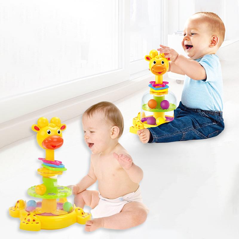 Kids Fun Giraffe Rotating Jumping Ball Rolling Beads Toy Baby Early Education Toy Finger Skill Training Montessori Baby Toy