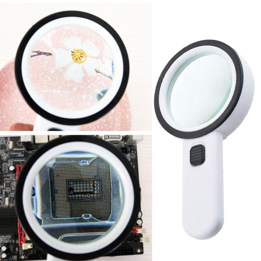 HD Hand Held Magnifying Glass LED Light Illuminated Magnifier  Seniors Reading