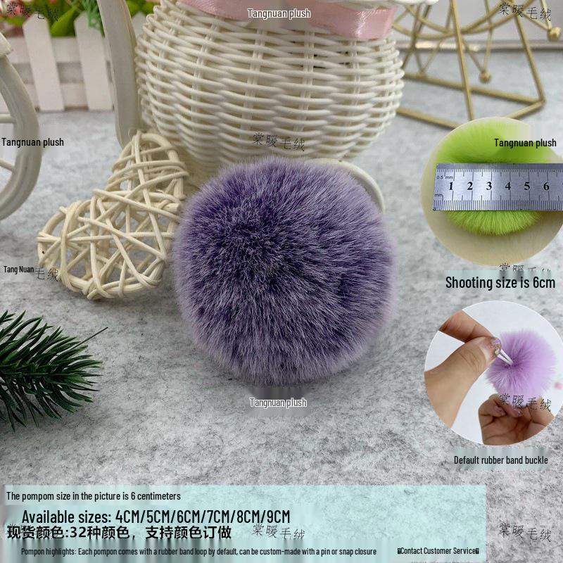 Multi-Color Faux Rabbit Fur Pom Pom for Bags, Clothing, Shoes, and Hats