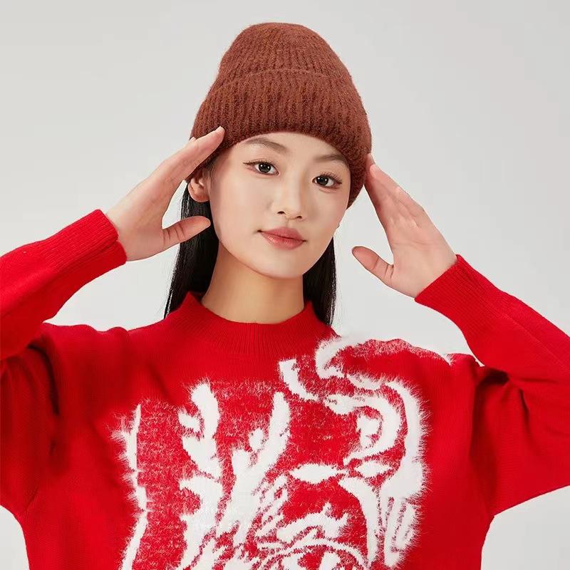 Hat Versatile 2025 Autumn and Winter Korean Version Wool Hat New Cute Kitten Hand Embroidered Warm Ear Protection When Knitting