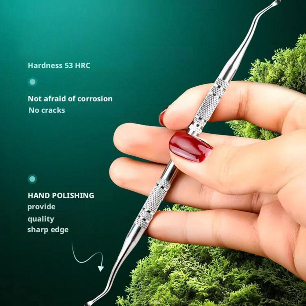 1pc Premium Double-Headed Nail Tool - Stainless Steel & Trimmer, Beveled Callus Remover Effortl S0V9