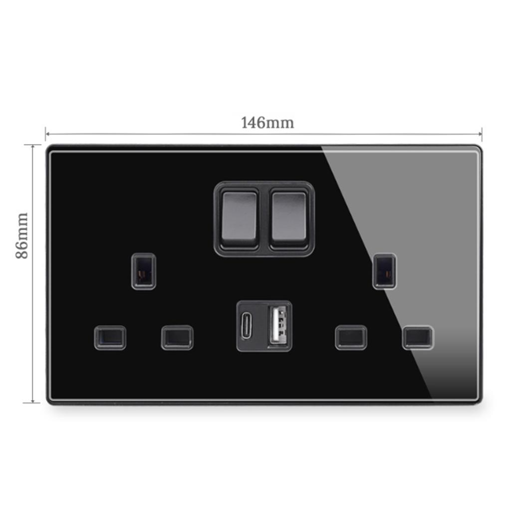 Se 2 nabíjecími porty USB Dual Switch Socket 13 Amp 20W Rychlé nabíjení