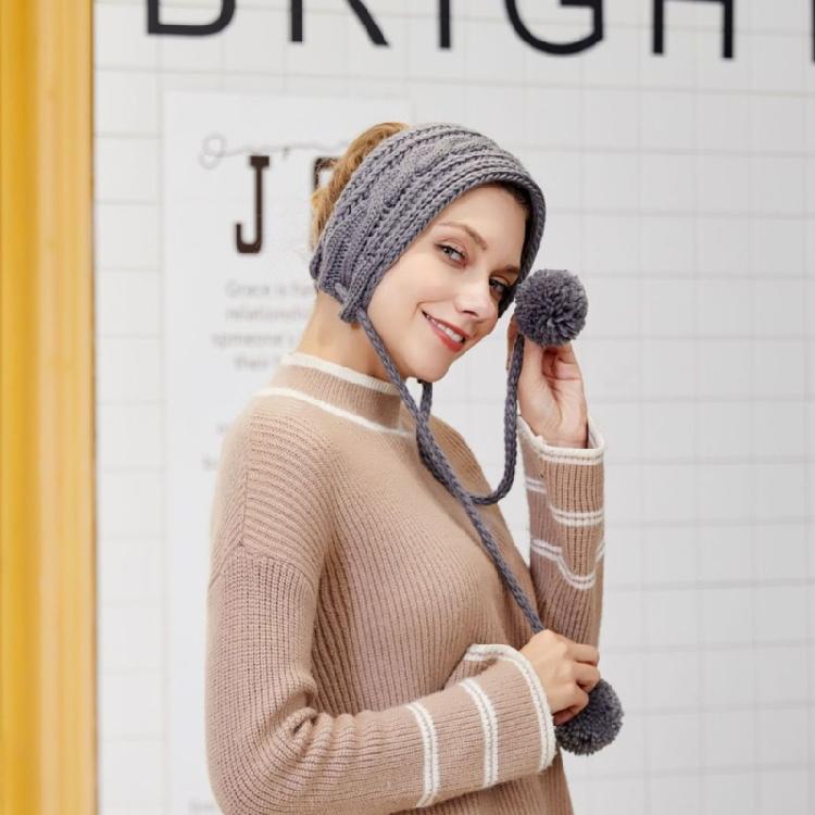 Crochet Woolen Adult Headband Girl Earmuffs Knitted Hairband For Women Teens