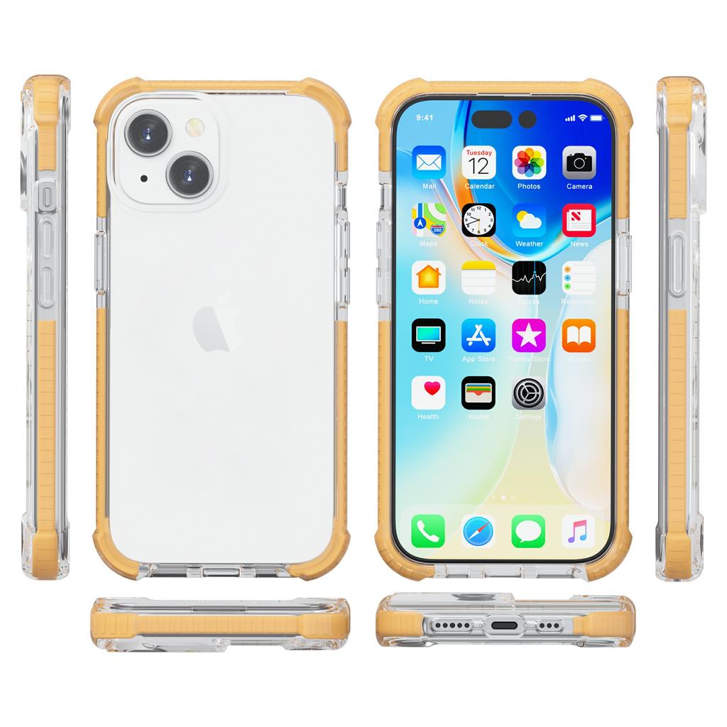 For iPhone 14 Case Four Corners Anti Drop Clear TPU+TPE+PC Phone Cover