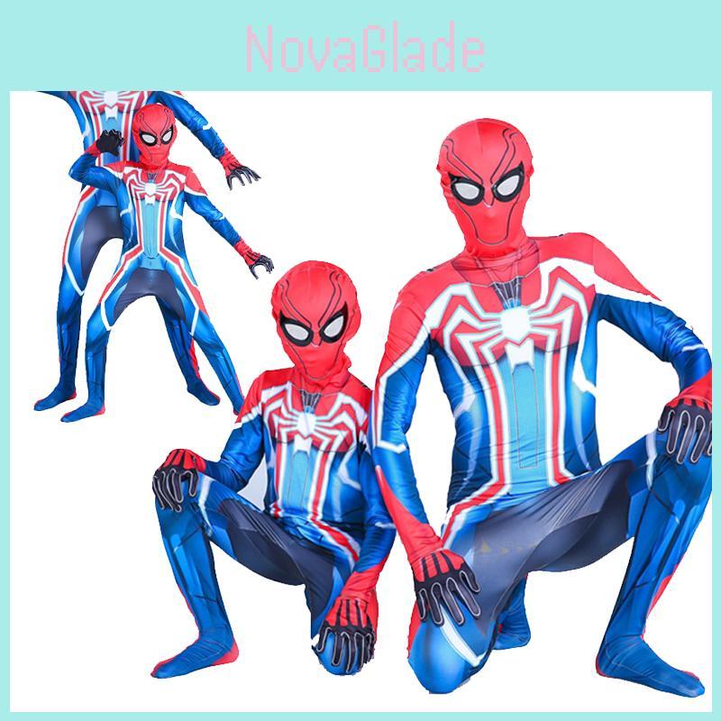Stylowy Kostium Jednoczęściowy Spiderman Ps4 Velocity Dla Dorosłych i Dzieci Z Unikalnym Wzorem