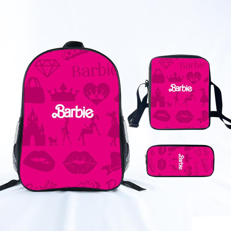 Barbie Princess School Bag Threepiece Set With Oxford Fabric For Girls Student Use