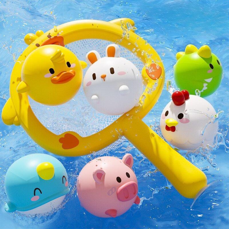 Toys Baby Cute Animals Bath Toy Swimming Water Soft Rubber Float Induction Luminous Duck for Kids Play Funny Gifts