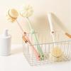 2 In 1 Long Handle Exfoliating Bath Brush Soft Bristles Loofah Puff Back Scrubber for Home Shower Body Cleaning
