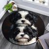 Shih Tzu Round Area Rug,Carpet Rug for Living Room Bedroom Sofa Playroom Decor,Non-slip Floor Mat