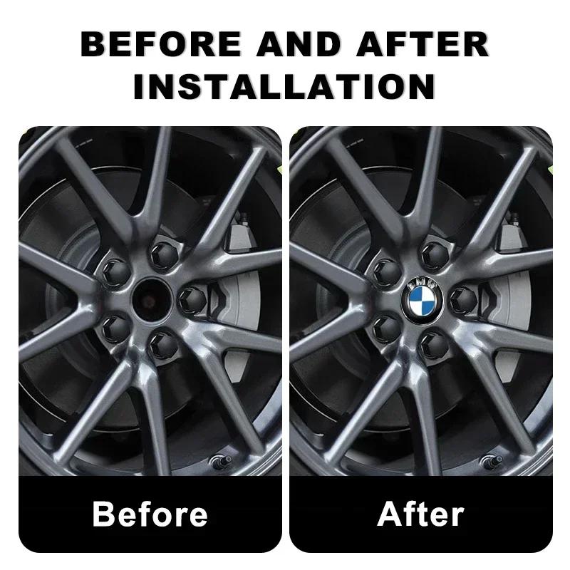 4 Stück 56mm Auto Auto Radnabendeckel Felgenabdeckung Emblem Aufkleber für BMW E36 E46 E60 E90 E91 E92 F30 F20 M3 M5 6 Autozubehör