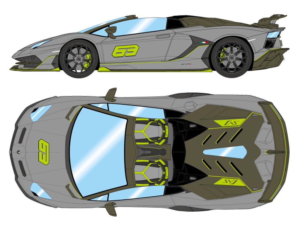 

EIDOLON Масштаб Aventador SVJ 63 Roadster 2019 Grigio Aceso Готовая модель EML030G Make-up 1/18