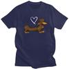 Custom Dachshund Love T Shirt for Men Tshirt Leisure Tees Short Sleeves Wiener Badger Sausage Dog Tshirts Slim Fit Clothing