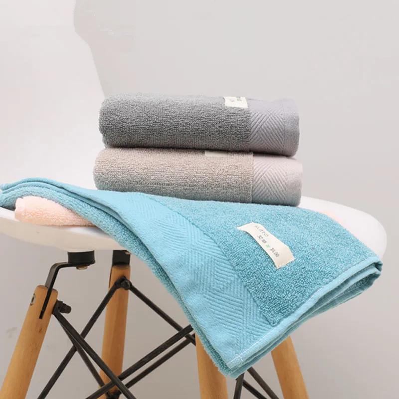 1Pc 34x75cm Solid Color Cotton Antibacterial Soft Water Absorbent Home Bathroom Adult Hand Towel