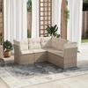 VidaXL Garden Lounge Set with Cushions 5 Pcs Beige Braided Resin 3217618