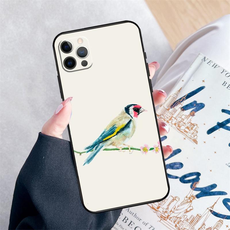 European Goldfinch Phone Case For iPhone 14 15 16 Pro Max 12 13 Mini 11 Pro Max XR 15 16 Plus 16e Cover Coque