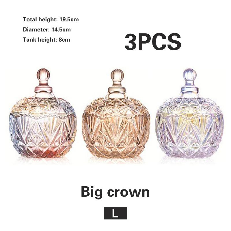 Überdachte Vorratsdose für den Haushalt, Bonbondose aus Kristallglas mit Deckel, kreative Persönlichkeit, Mode, kleiner, zarter Obstteller aus Glas