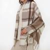 Autumn And Winter Cashmere Thorn Plaid Scarf Women'S Versatile Atmosphere Maillard Winter Warm Scarf Women'S Cape Shawl