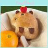 Entzückender Capybara Plüsch Schlüsselanhänger Kuscheltier Für Taschen Mit Süßem Apfel Design