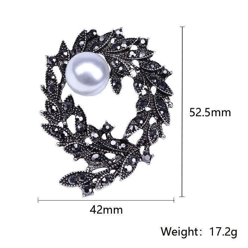 

Винтажный сплав горный хрусталь жемчужный венок брошь изысканный универсальный женский костюм кардиган корсаж аксессуары булавка