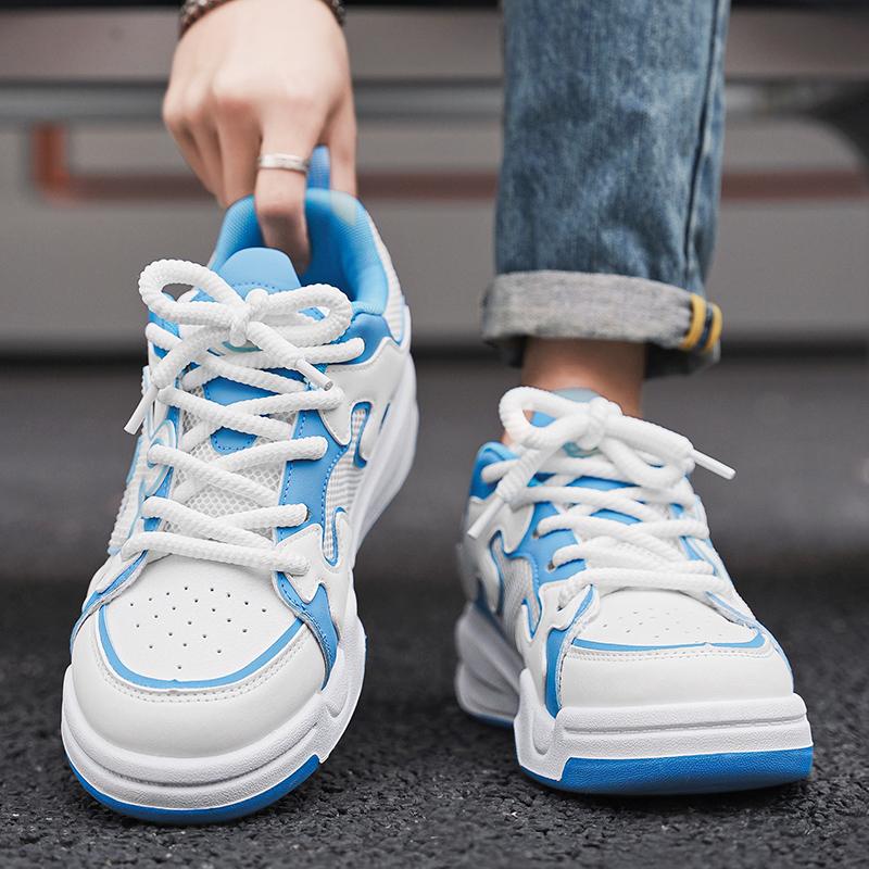 new breathable non-slip board shoes male students niche design to increase thick soled bread shoes Hong Kong fashion shoes
