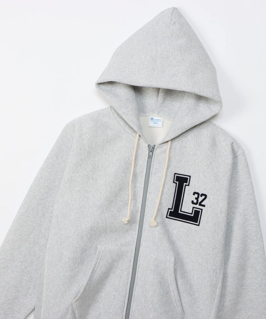 Parka Long Sleeve COTTON USA Zip Hooded Sweatshirt Silver Gray [Champion] 11.5oz Reverseweave(R) REVERSWEAVE(R) C3-Y110 Men's