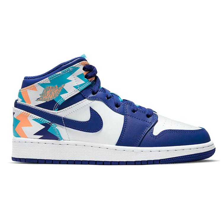 New Jordan 1 Mid GS Geometric Pint 555112-105