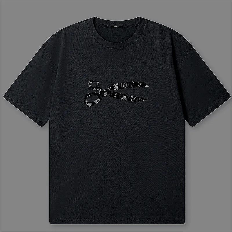 2024 Nowe Lato Nowy Nadruk DENHAM 100% Bawełna T-shirt Męski Klasyczna Moda Bawełniany Oversize Top Lato Harajuku O-Neck T-shirt
