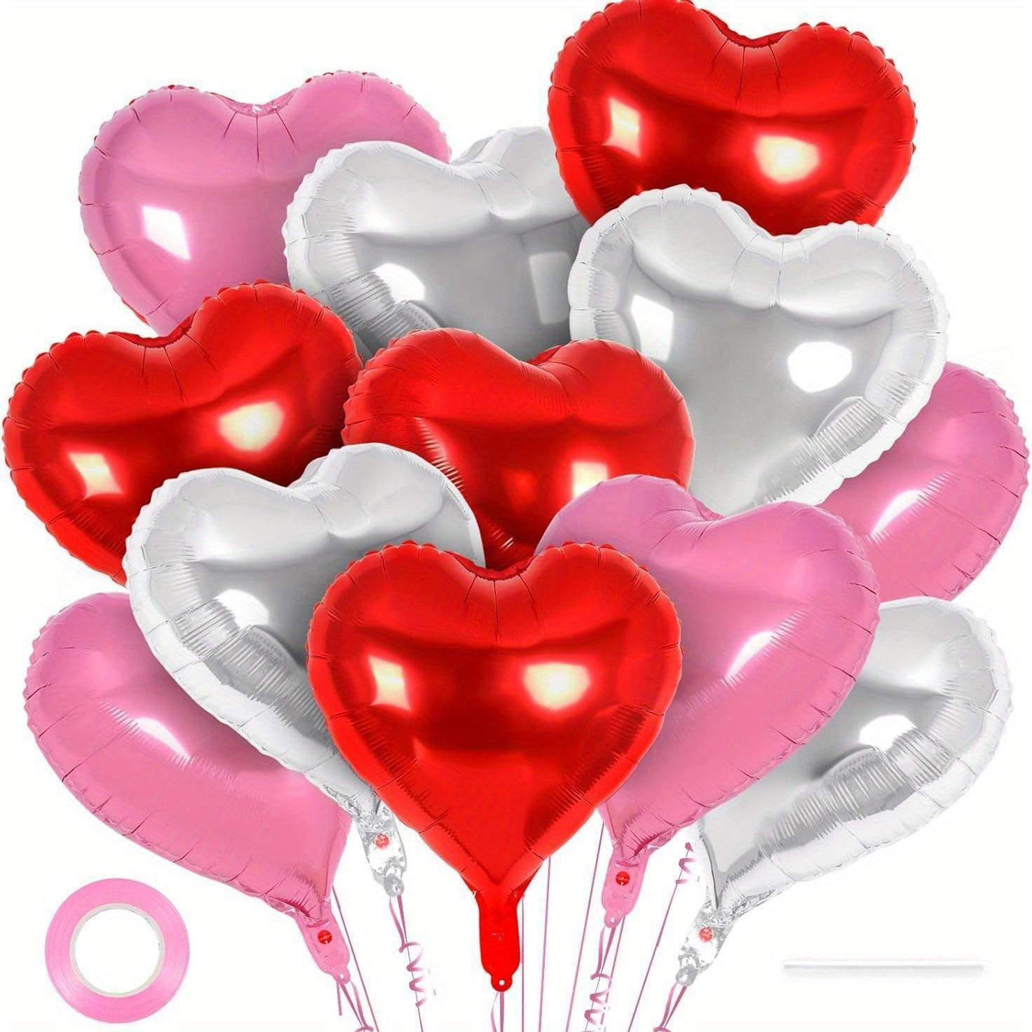 

12pcs/Set Black Heart Balloons 18 Inch Heart Foil Mylar Balloons for Birthday Party, Wedding, Valentine Day Decorations 1set Mixed color