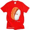 Cute Sushi Hug Tshirts Unisex Pure Cotton Cartoon Japanese Food Tee Streetwear Fashion Top Vintage Novelty Graphic Tshirt