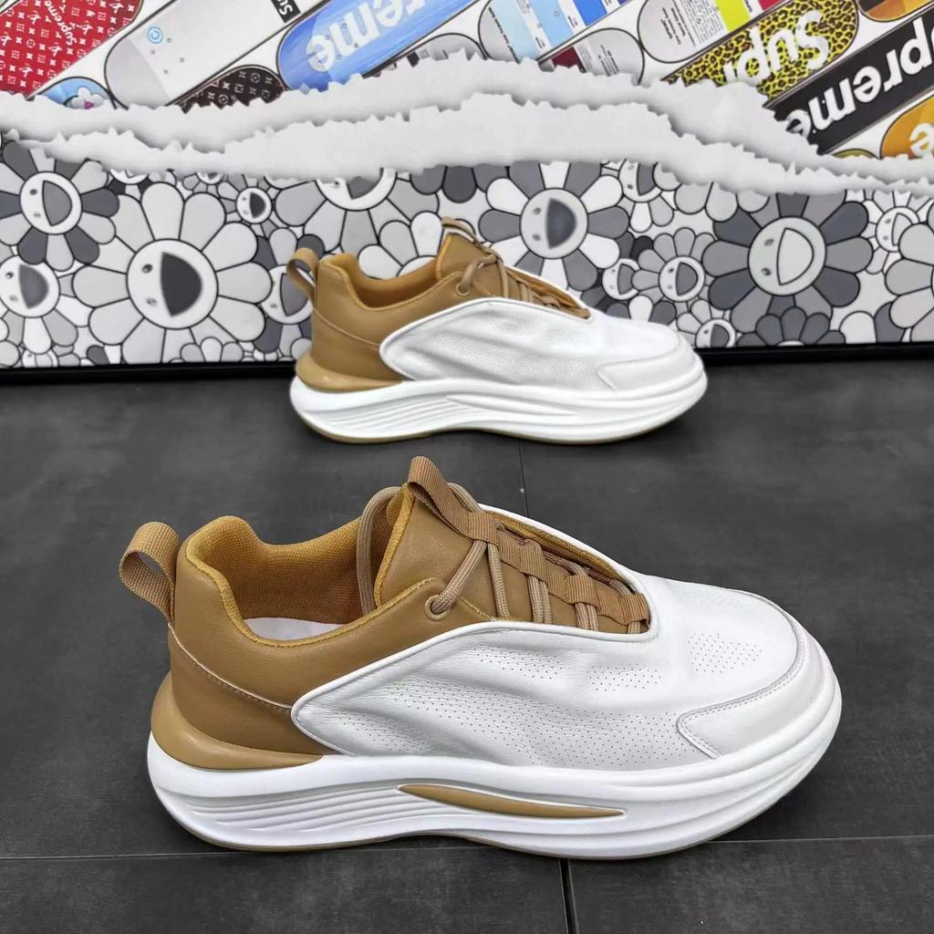 Luxury men's shoes with thick sole and thin mesh, breathable running shoes, fashionable and lightweight sports and leisure shoes