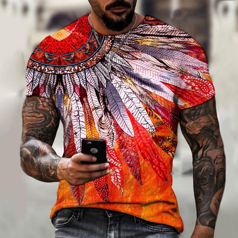 Vintage T Shirt For Men Graffiti Abstraction Short Sleeve Tops Street Hip Hop Men's T-shirts Oversized Tees Shirt Man Clothing