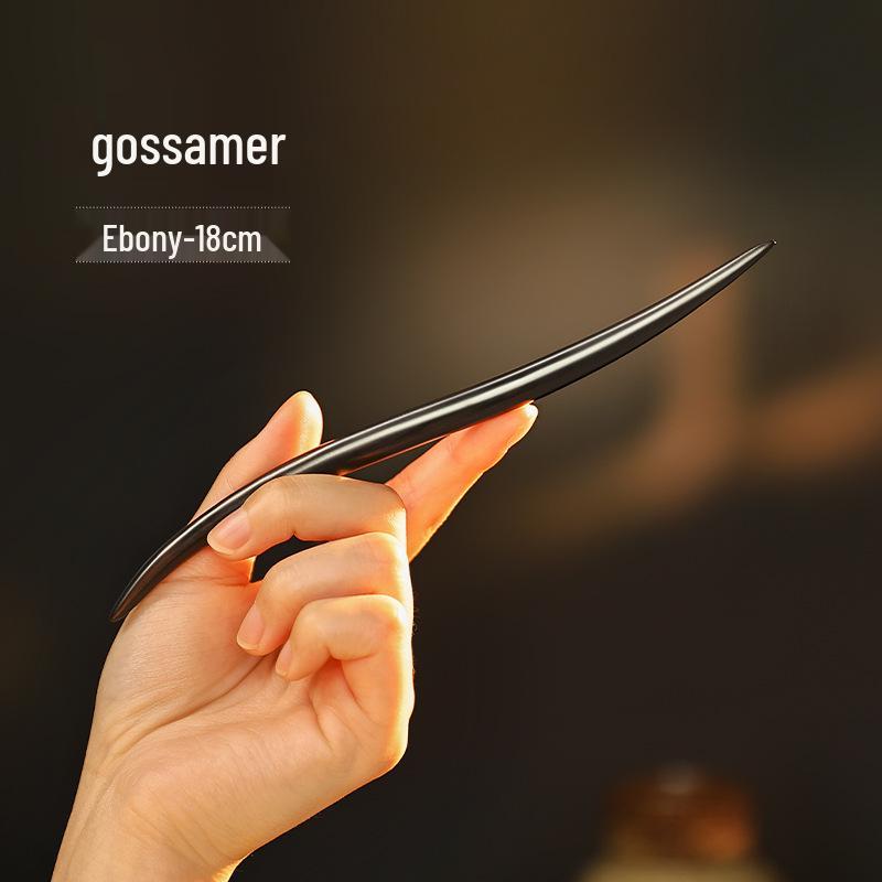Elegant Handmade Black Sandalwood Hairpin: New Chinese Style, Ancient-Inspired, Simple, Everyday Wooden Hairpin for Women