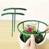 8-Pack Flexible Plastic Plant Support Stake Rings - Half Circle Garden Tomato Cage, Adjustable Plant Supports for Climbing Flowers and Indoor Plants