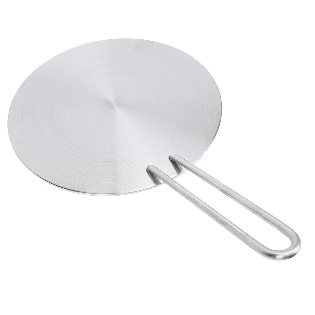 Stainless Steel Heat Diffuser Converter with Detachable Handle Round Induction Adapter Plate for Gas Stove Glass Cooktop
