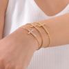 Elegant Bracelet Cubic Zirconia Charm Chain Bracelet Adjustable Length Bracelet Copper Texture for Various Occasion