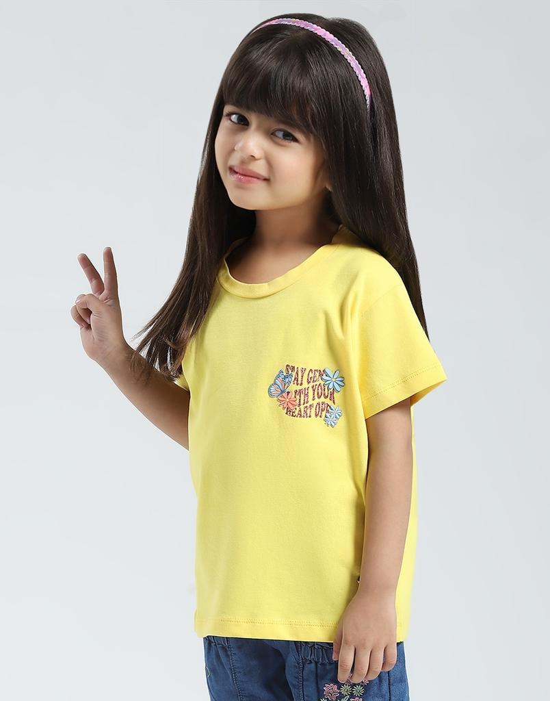 MONTE CARLO Girls Half Sleeve Round Neck Top