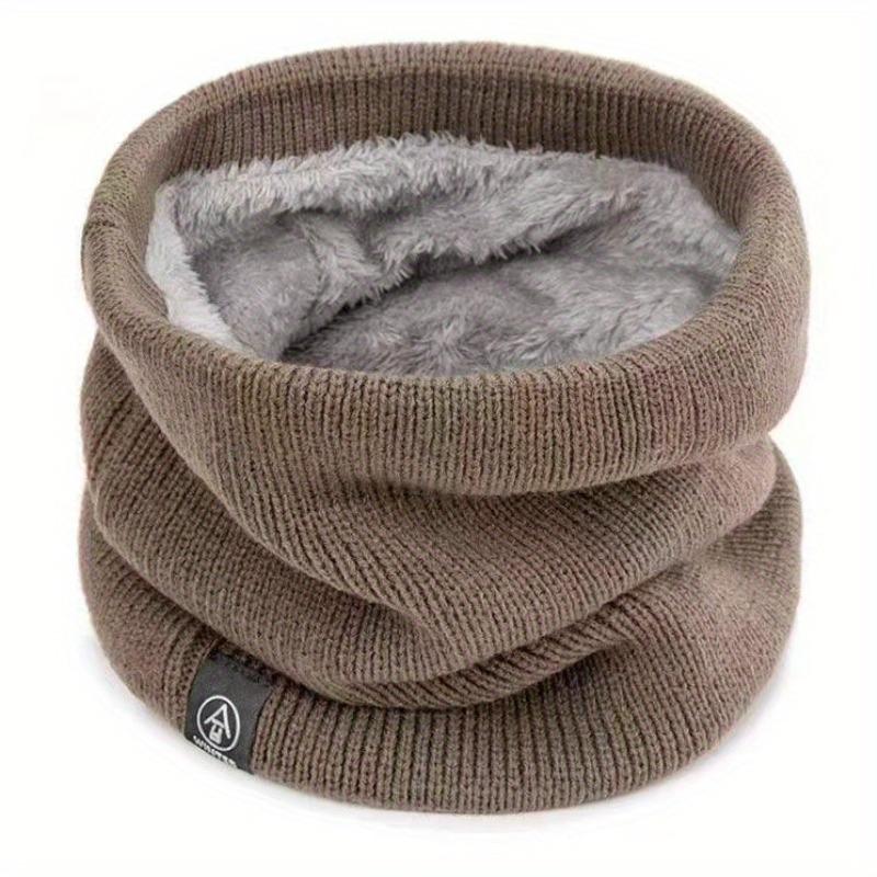 Unisex Knitted Scarf, Elastic Neck Gaiter Headband, Warm Face Mask, Thickened Velvet, Dual-Use for Outdoor Activities