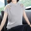 T-shirt Tops Women  Summer Versatile Loose Lace Comfortable Soft Casual Pullover T-shirt Top