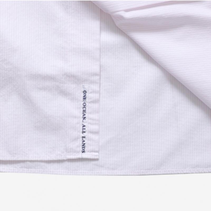 Nanamica Regular Collar Stripe Wind Unisex Shirt Sugf362e