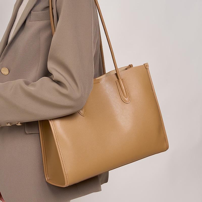 Genuine leather women's bags niche soft leather tote bags new versatile high-end large-capacity cowhide shoulder bags large bags