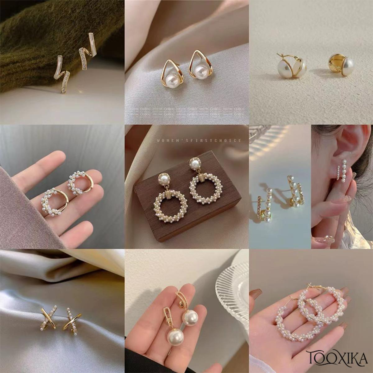 

Женские серьги Tooxika Retro Pearl Series, высококачественные нишевые серьги с темпераментом, новые индивидуальные серьги