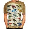 Funny Frog Graphic 3D Printed T-shirts Summer Casual Sport Round Neck Short Sleeved Men's T-shirts