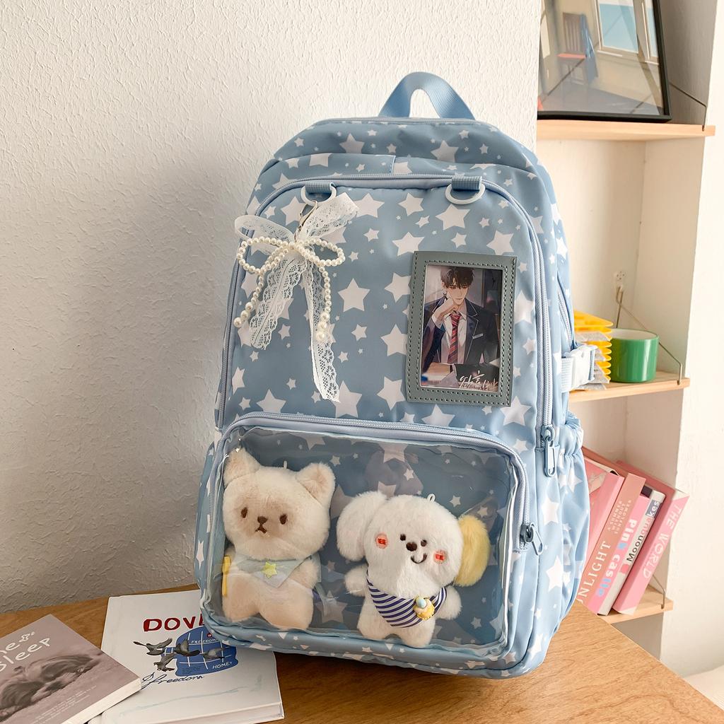 Schoolbag1011 Korean version of the new high-value, fresh, sweet and cute star pain bag, light backpack for junior high school students