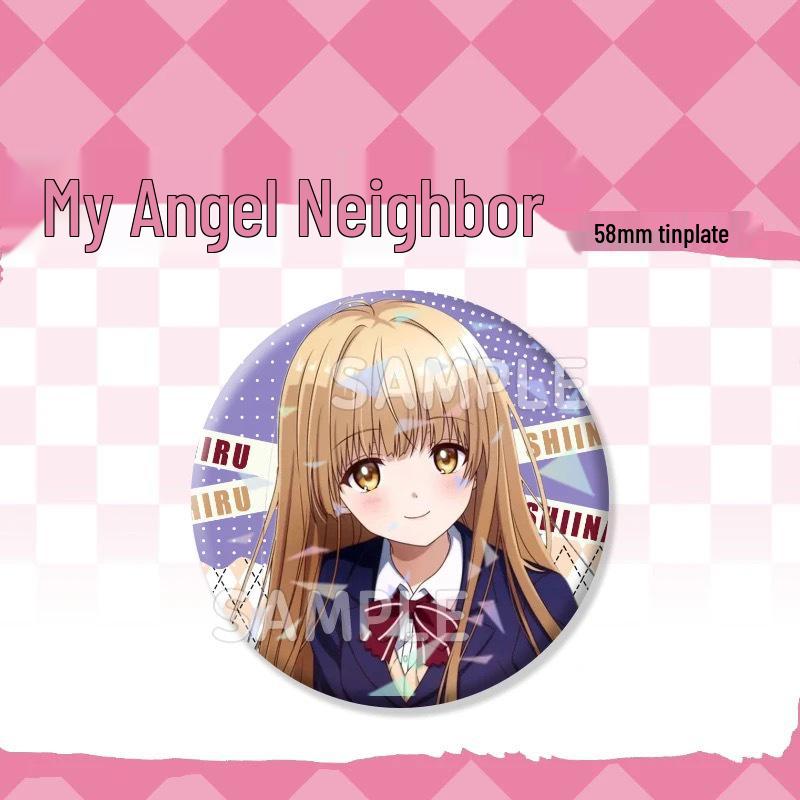 Shiina Mahiru Angel-kun Tinplate Shattered Glass Guba Badge Backpack Charm Anime Peripheral
