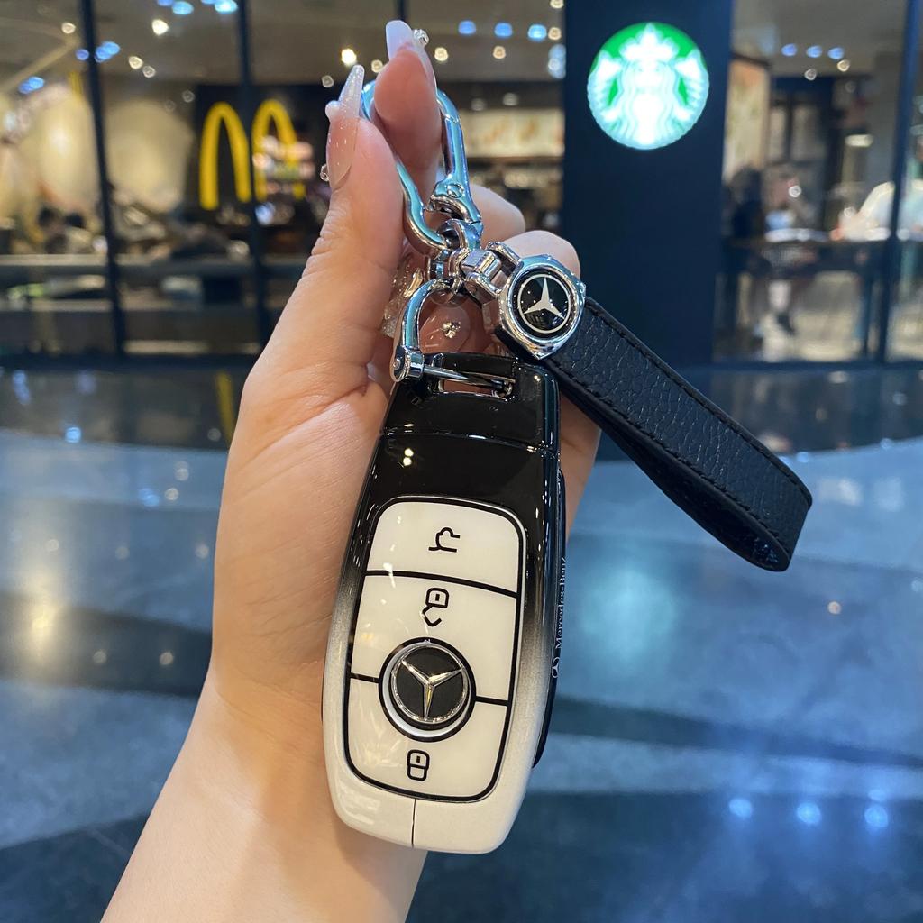 RPO5 Car Key Case Cover Key Bag For Mercedes Benz A C E S Class W221 W177 W205 W213 Car-Styling Holder Shell