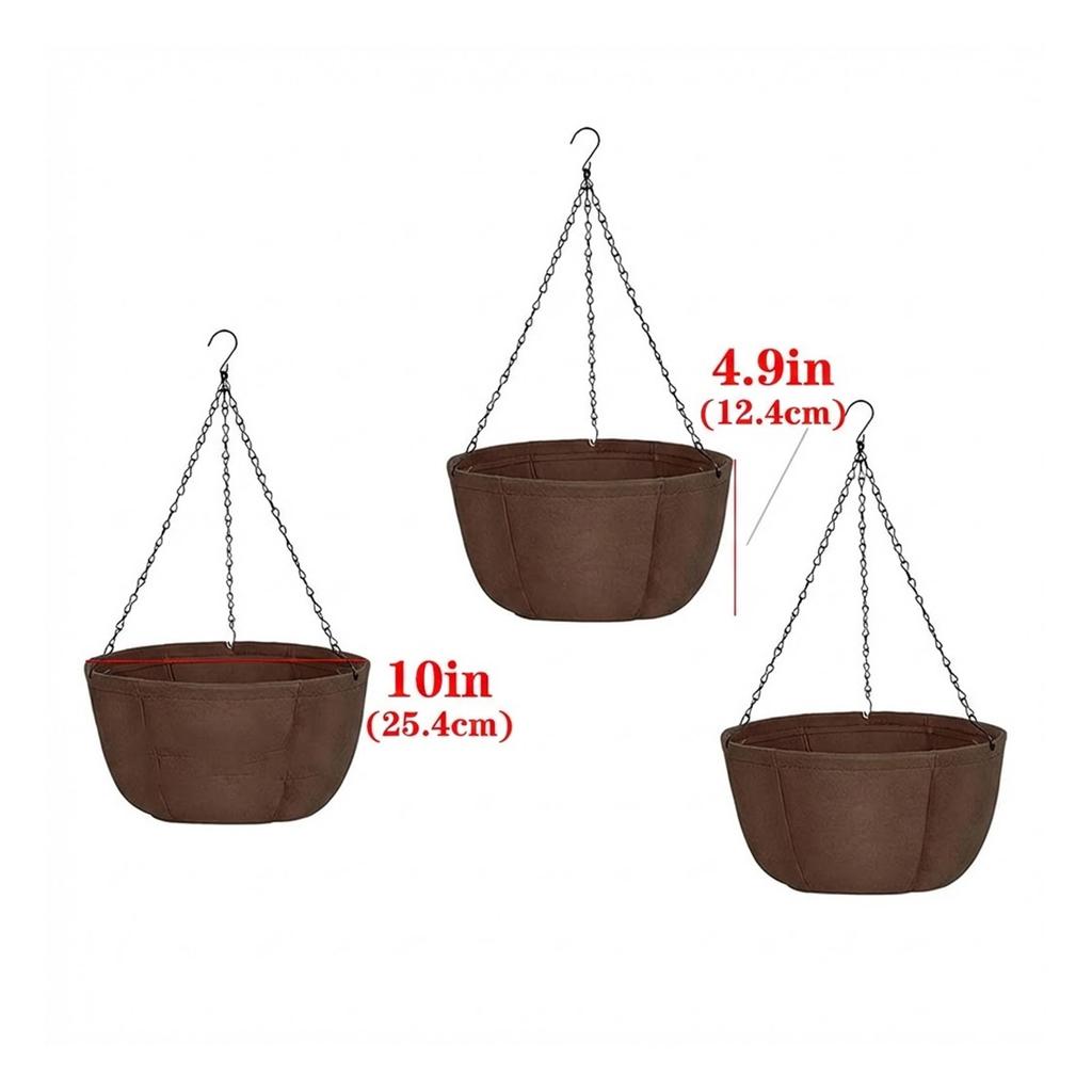 Outdoor Fabric Hanging Planters With Chains For Balcony Garden Decoration