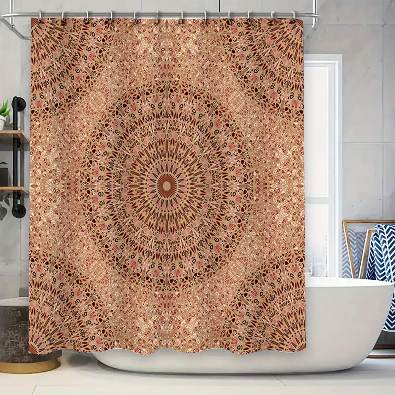 

Vintage Retro Mandala Shower Curtain 3D Printed Waterproof Polyester Decorative Bathroom Window Curtains Set With Hooks For Home W60H190(CM)-1 Pcs