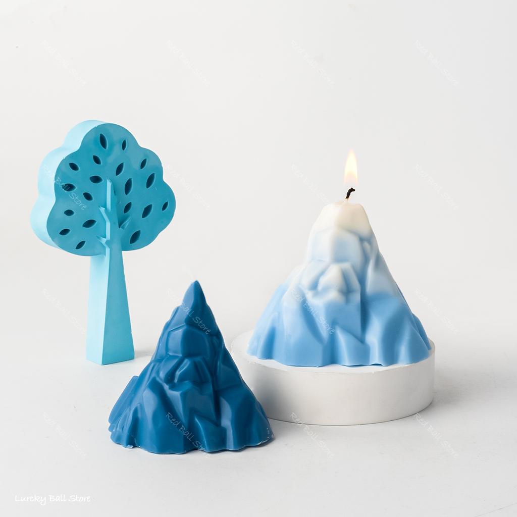 3D Iceberg Volcano Snow Mountain Silicone Mold Candle Making Supplies Tools DIY Handmade Soap Resin Crystal Ice Mould Home Decor