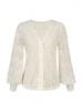 2025 Women's Casual Elegant V-Neck Lace Button Top with Sleeves