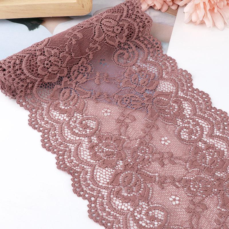 15cm Szeroka Miękka Elastyczna Koronka do Dekoracji Ubrań i Spódnic DIY w Kolorze Białym lub Czarnym